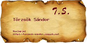 Törzsök Sándor névjegykártya