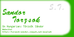 sandor torzsok business card